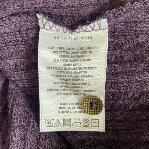 Anthropologie MEADOW RUE Purple Kersee Henley Blouse Top Mixed Materials Size XS - Picture 8 of 8